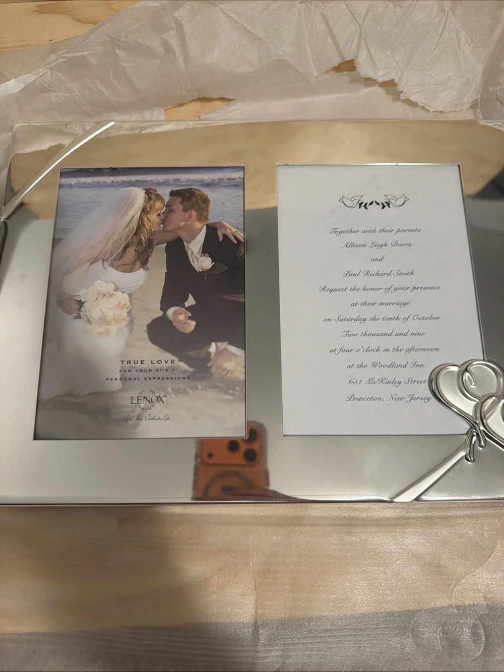 Lenox True Love Double Invitation Frame -  Silver